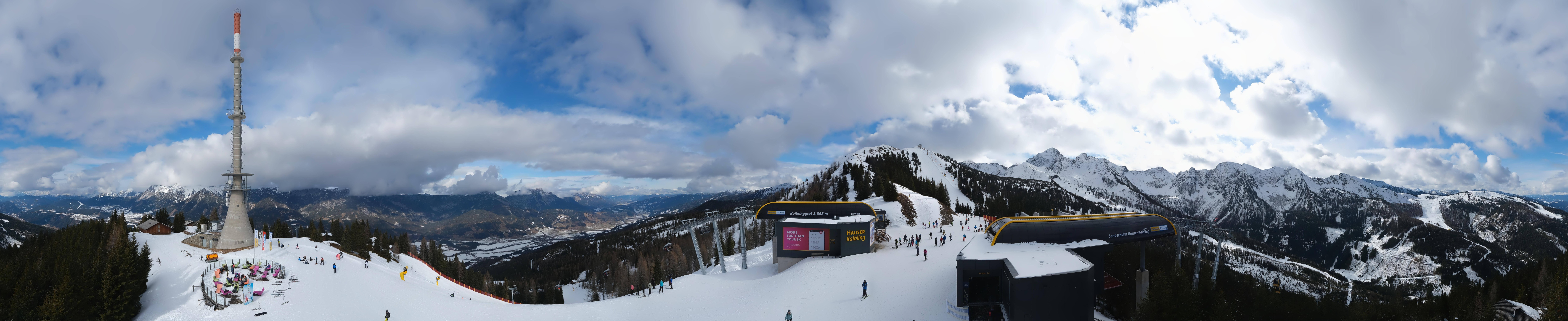 Archiv Foto Webcam Hauser Kaibling: Panorama Sendemast