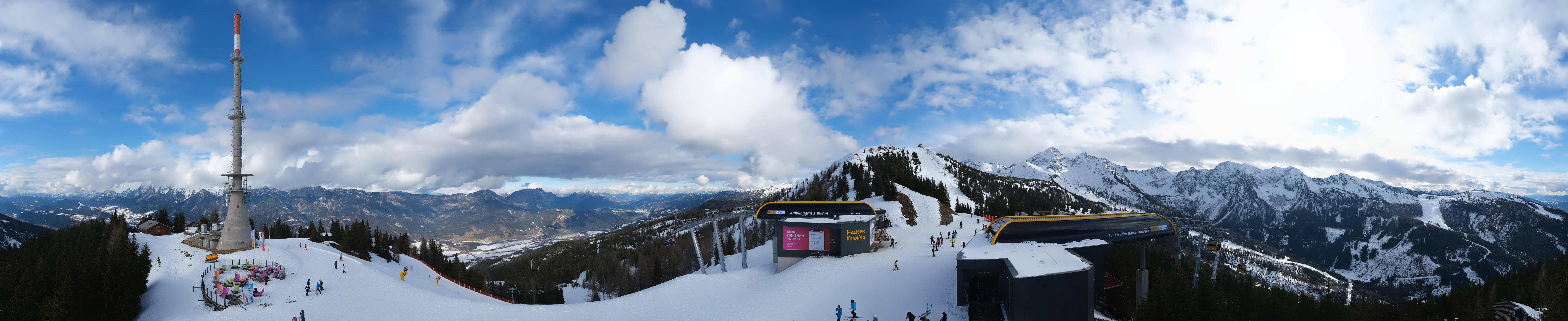 Archiv Foto Webcam Hauser Kaibling: Panorama Sendemast