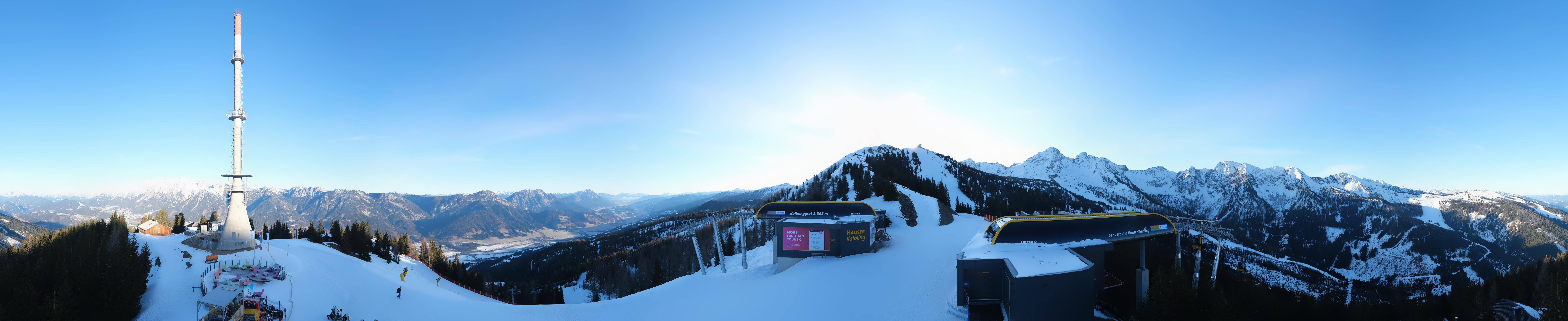 Archiv Foto Webcam Hauser Kaibling: Panorama Sendemast