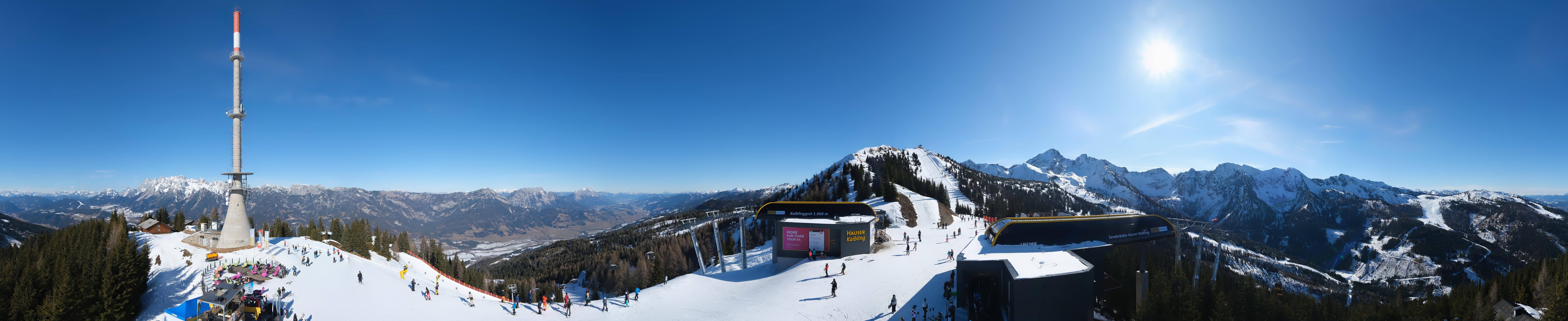 Archiv Foto Webcam Hauser Kaibling: Panorama Sendemast