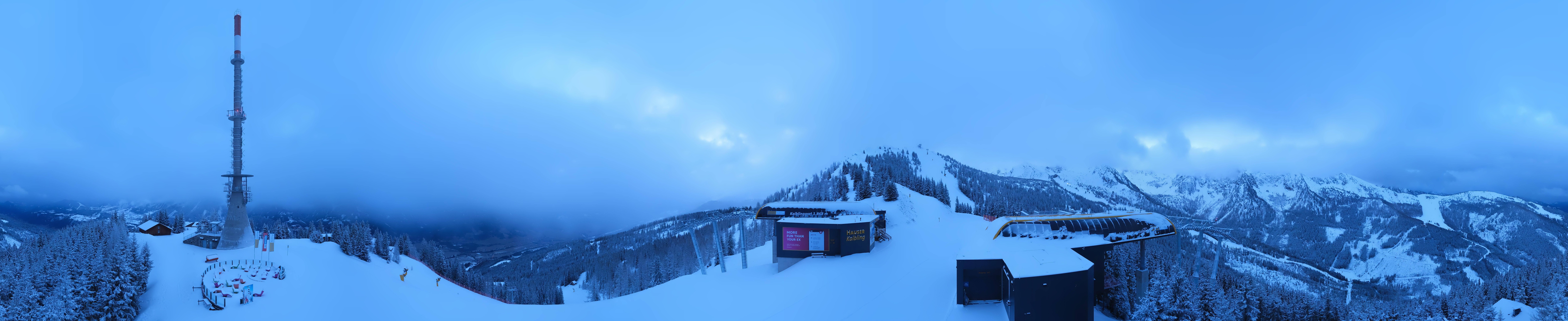 Archiv Foto Webcam Hauser Kaibling: Panorama Sendemast