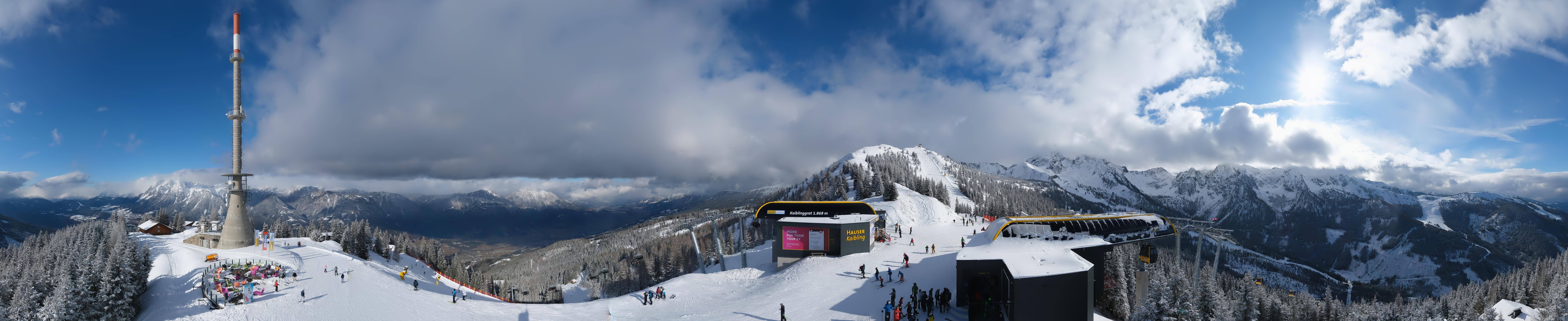 Archiv Foto Webcam Hauser Kaibling: Panorama Sendemast