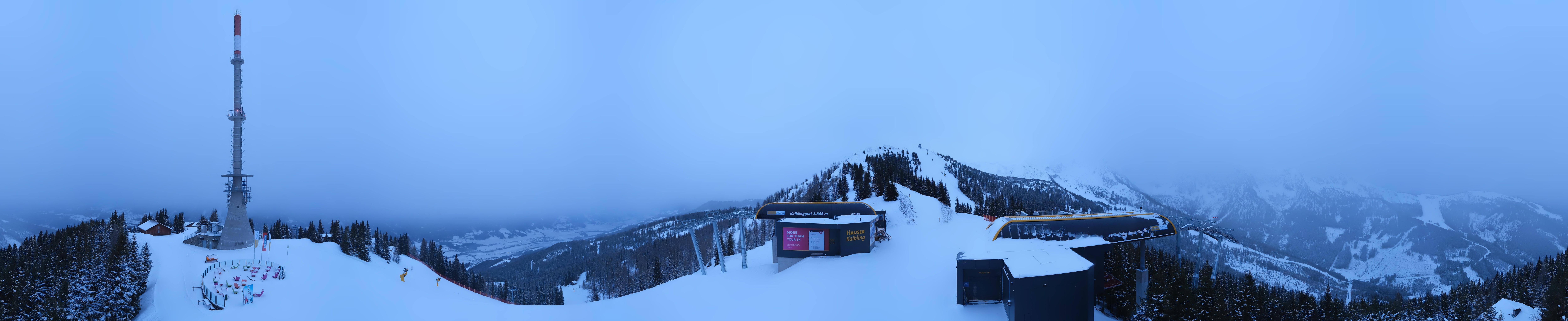 Archiv Foto Webcam Hauser Kaibling: Panorama Sendemast
