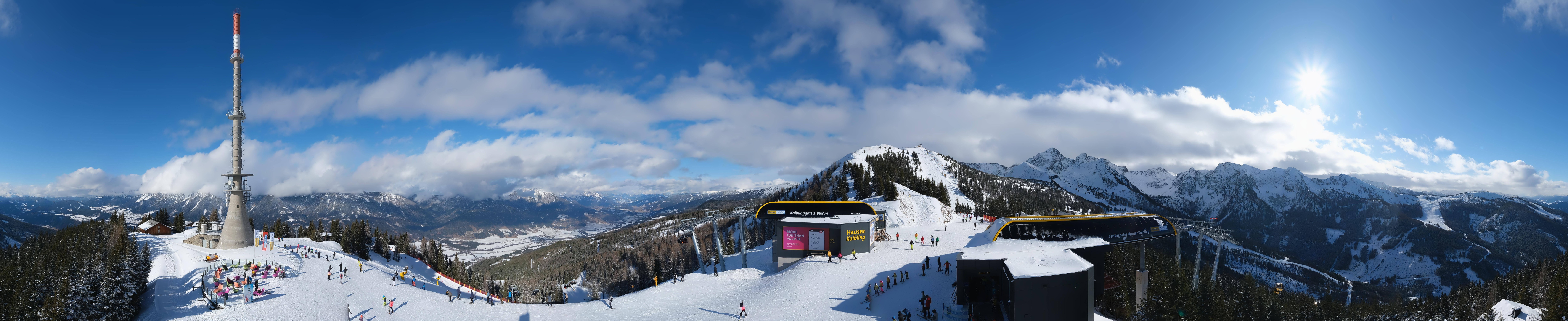 Archiv Foto Webcam Hauser Kaibling: Panorama Sendemast
