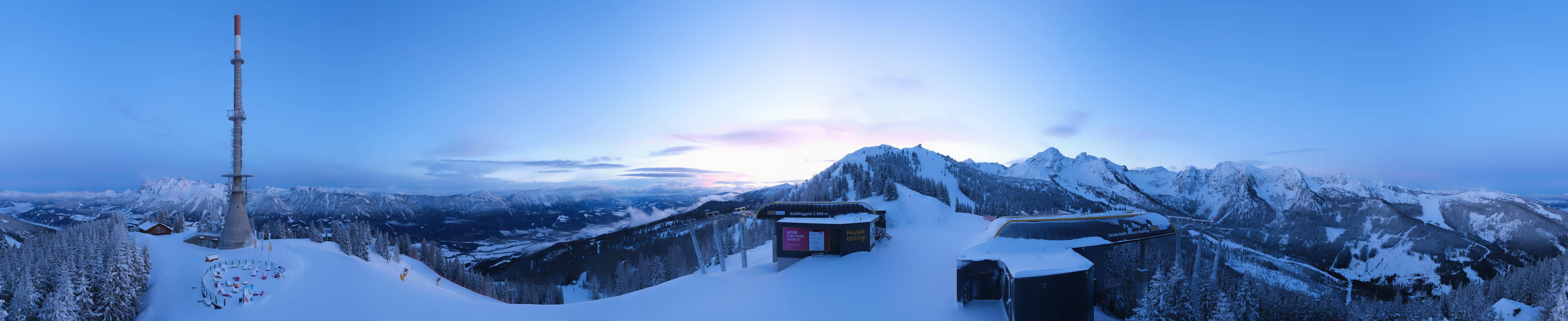 Archiv Foto Webcam Hauser Kaibling: Panorama Sendemast