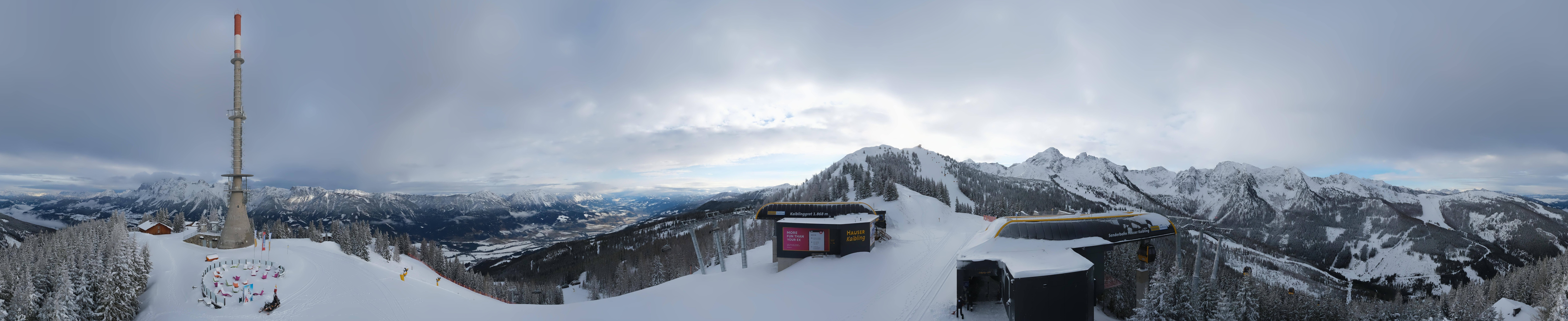 Archiv Foto Webcam Hauser Kaibling: Panorama Sendemast
