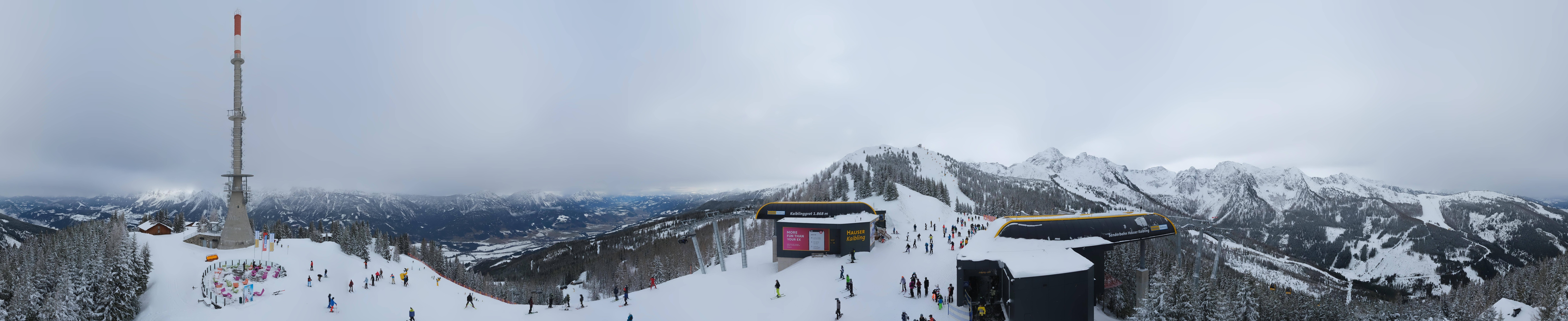 Archiv Foto Webcam Hauser Kaibling: Panorama Sendemast