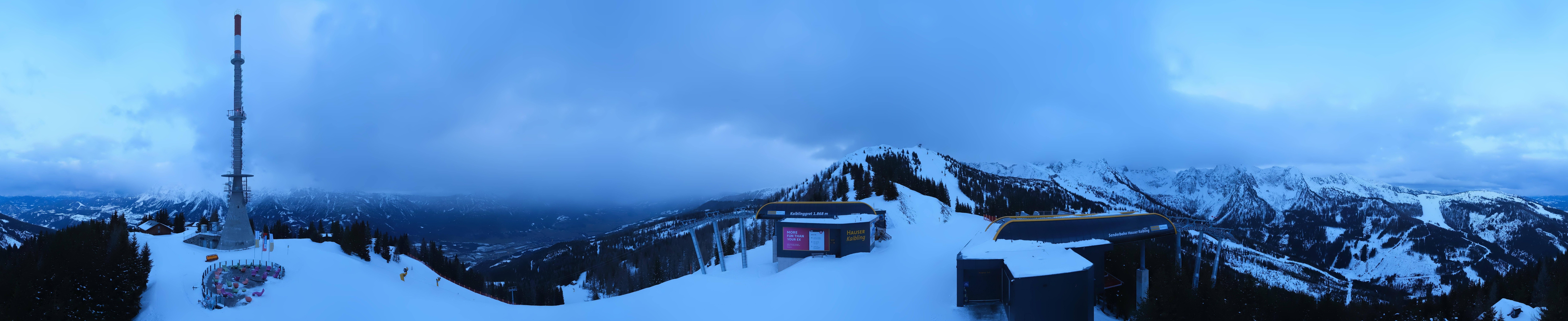 Archiv Foto Webcam Hauser Kaibling: Panorama Sendemast