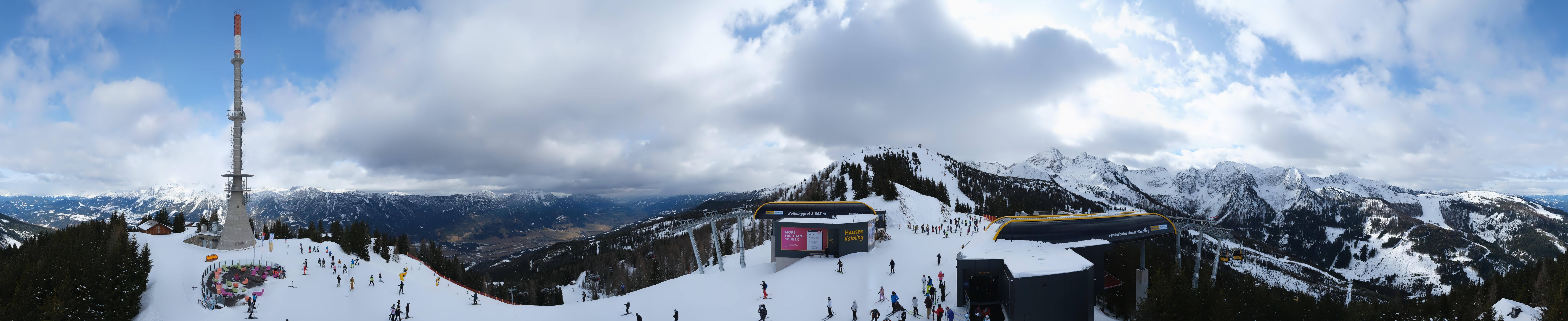 Archiv Foto Webcam Hauser Kaibling: Panorama Sendemast