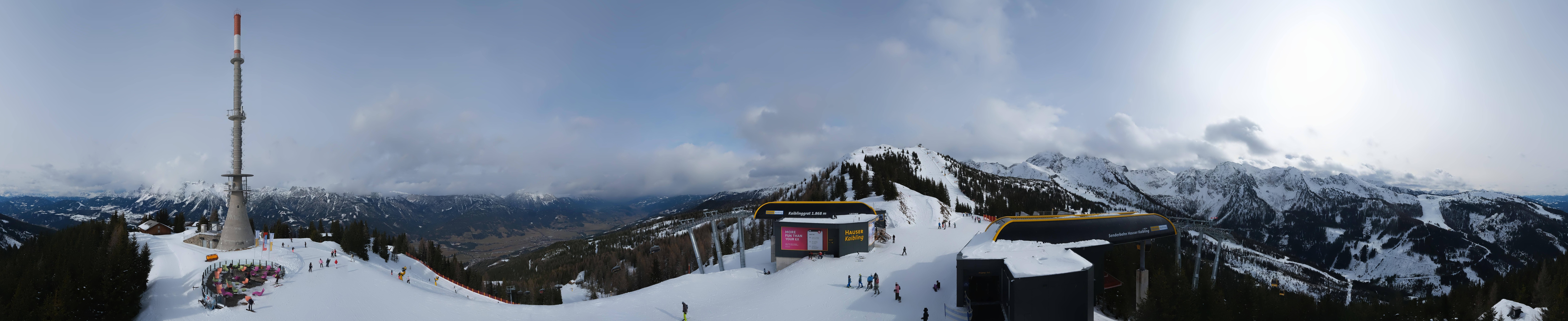 Archiv Foto Webcam Hauser Kaibling: Panorama Sendemast