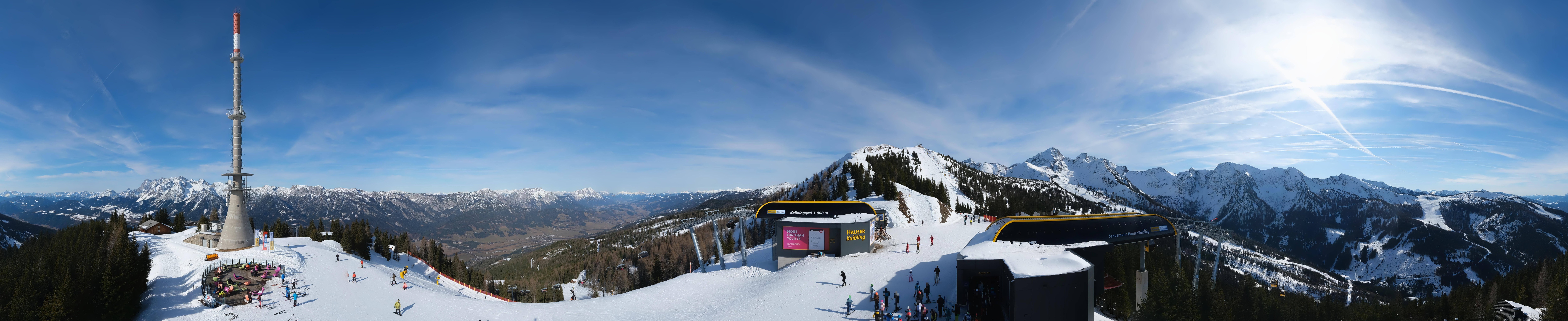 Archiv Foto Webcam Hauser Kaibling: Panorama Sendemast