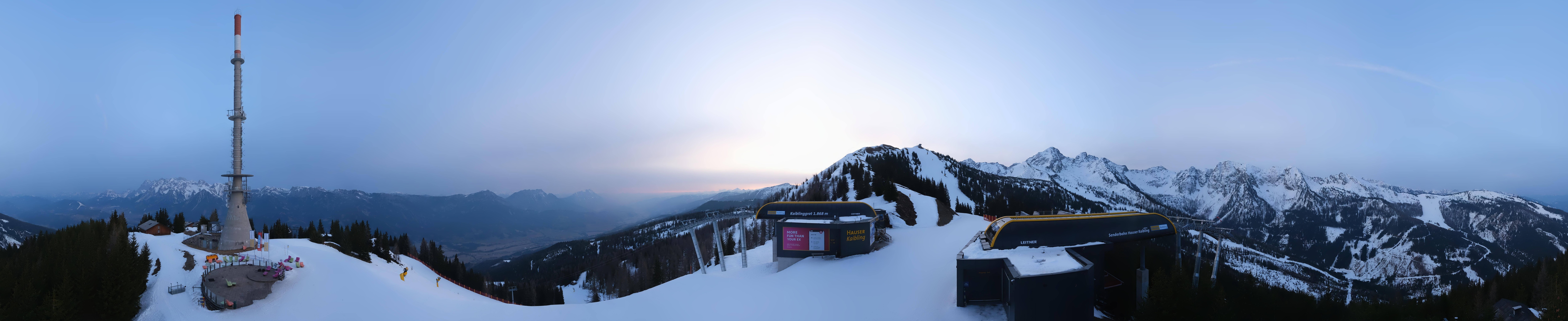 Archiv Foto Webcam Hauser Kaibling: Panorama Sendemast