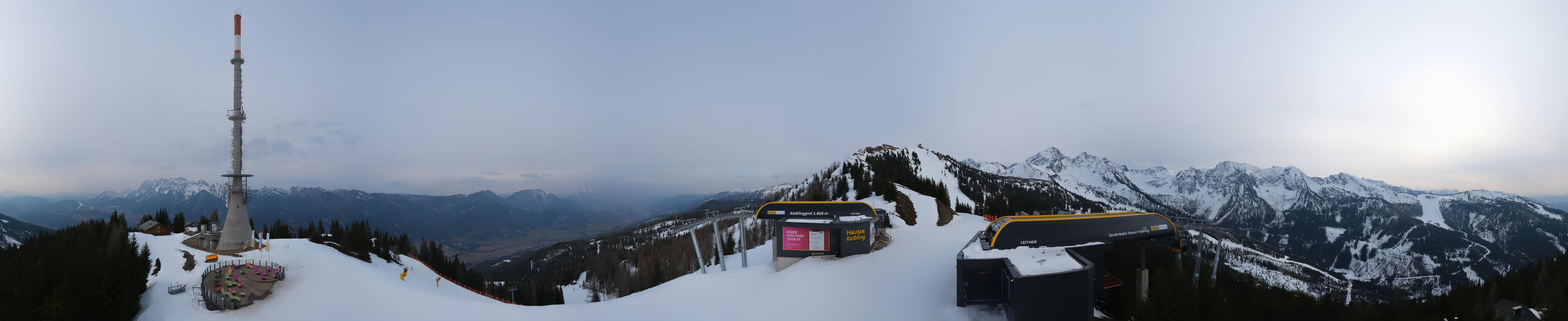 Archiv Foto Webcam Hauser Kaibling: Panorama Sendemast