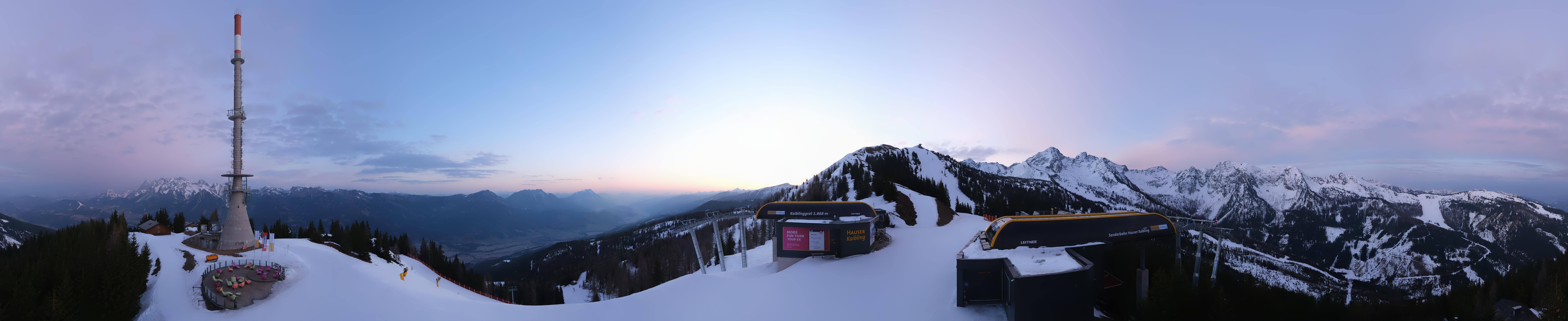 Archiv Foto Webcam Hauser Kaibling: Panorama Sendemast