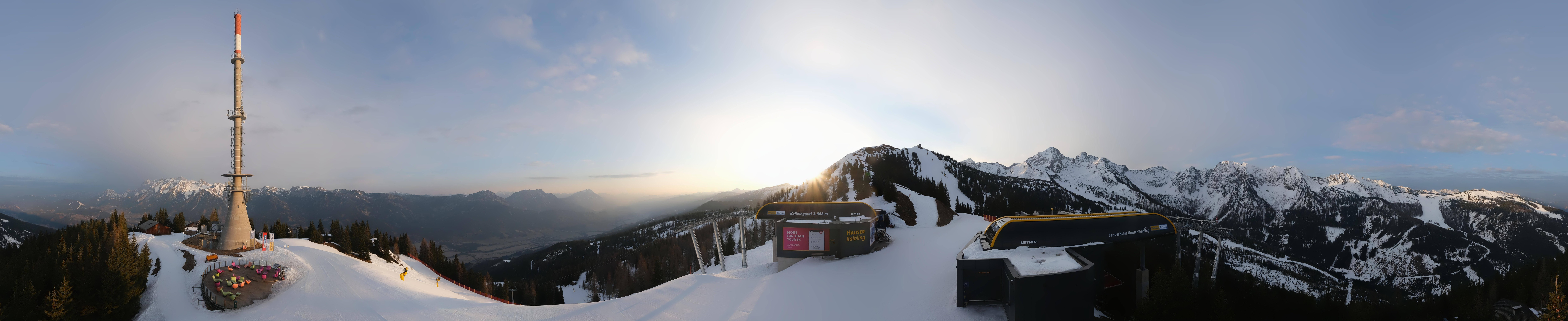 Archiv Foto Webcam Hauser Kaibling: Panorama Sendemast