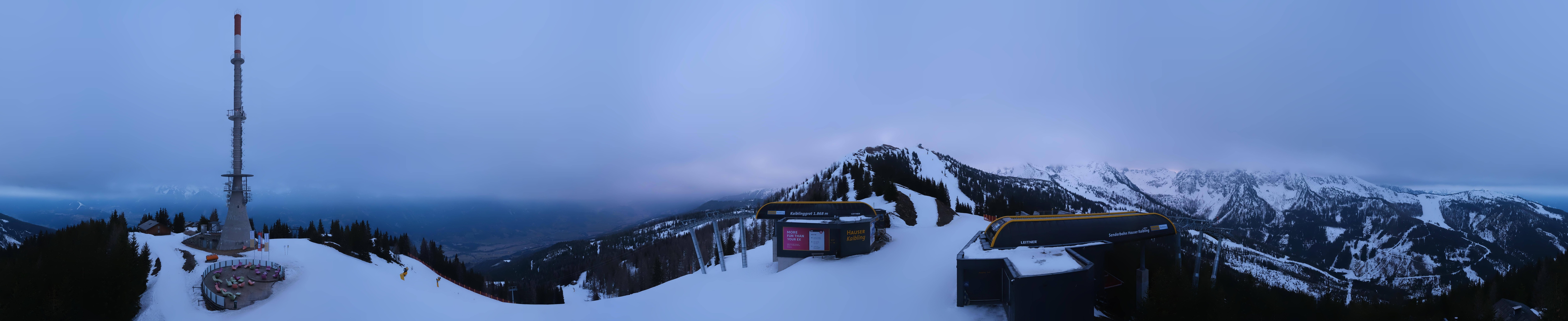 Archiv Foto Webcam Hauser Kaibling: Panorama Sendemast