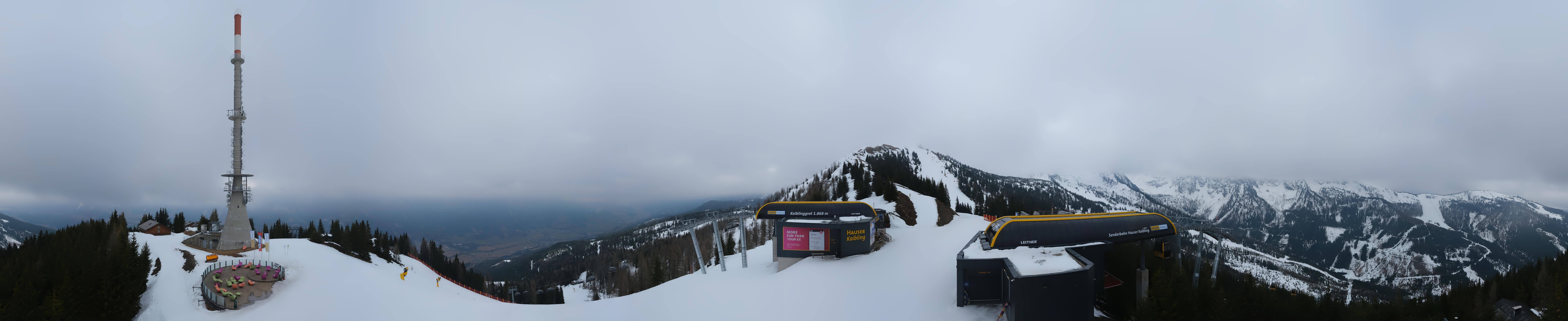 Archiv Foto Webcam Hauser Kaibling: Panorama Sendemast