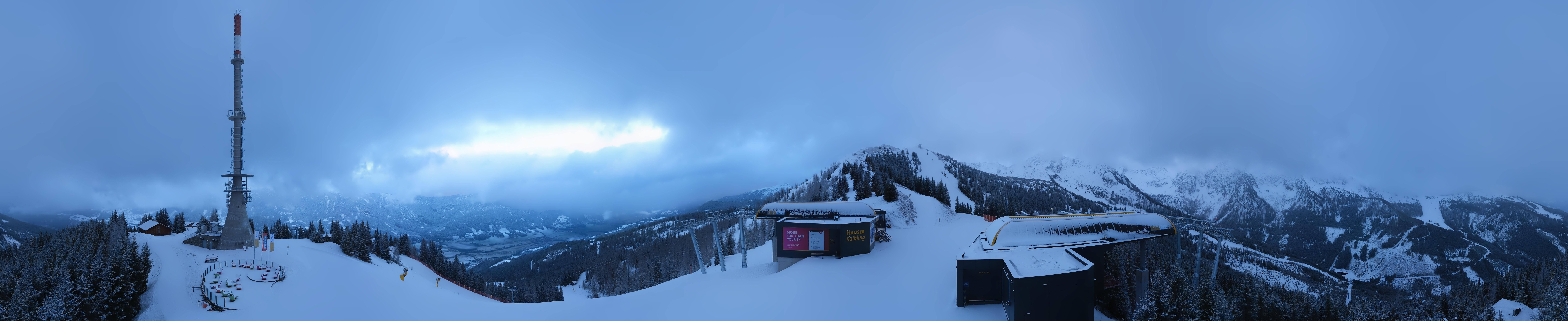 Archiv Foto Webcam Hauser Kaibling: Panorama Sendemast