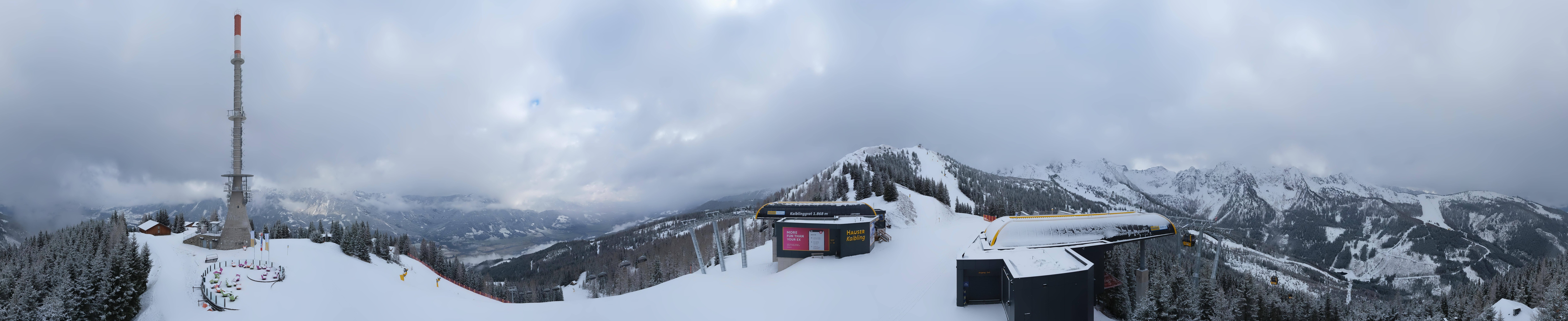 Archiv Foto Webcam Hauser Kaibling: Panorama Sendemast