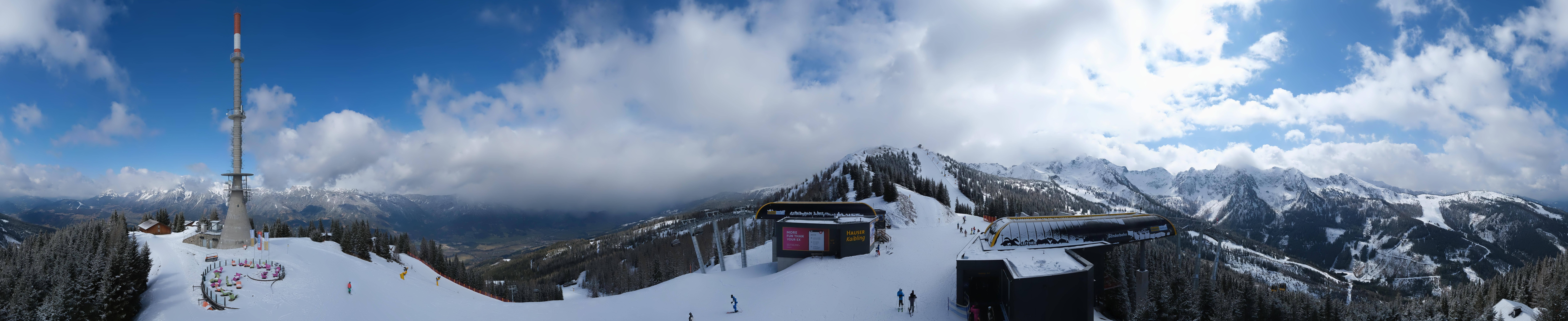 Archiv Foto Webcam Hauser Kaibling: Panorama Sendemast