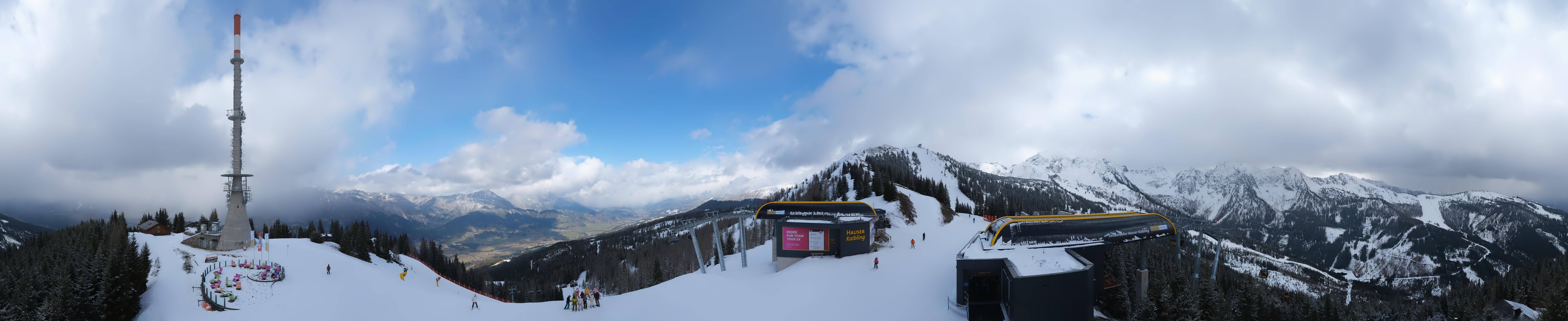 Archiv Foto Webcam Hauser Kaibling: Panorama Sendemast