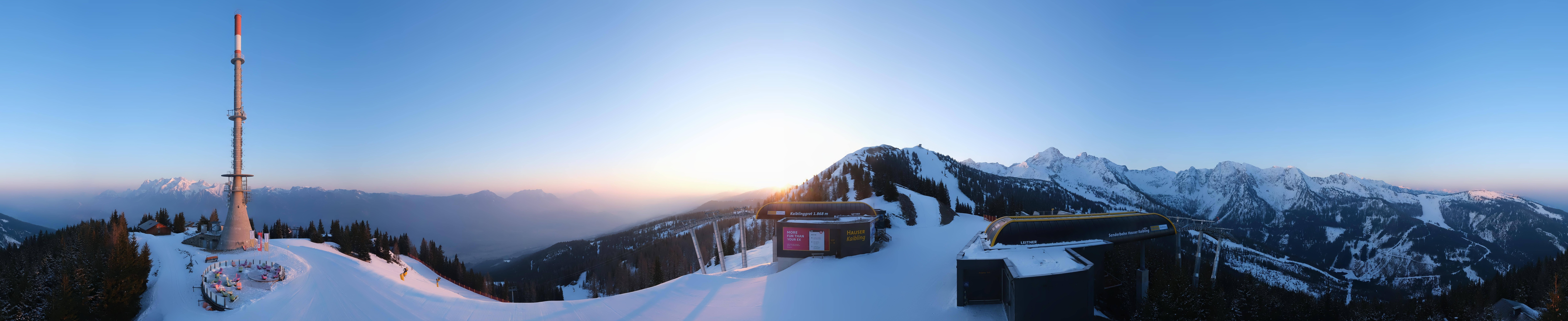 Archiv Foto Webcam Hauser Kaibling: Panorama Sendemast