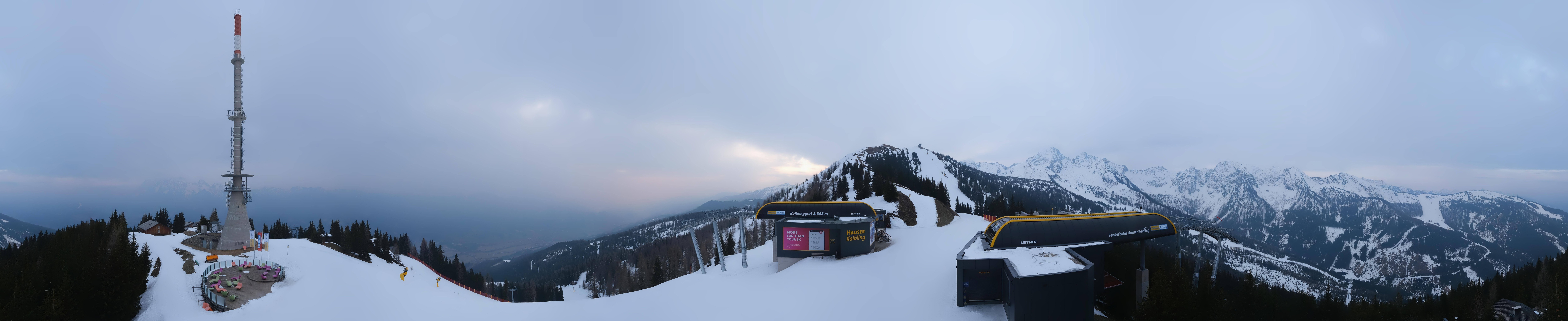 Archiv Foto Webcam Hauser Kaibling: Panorama Sendemast