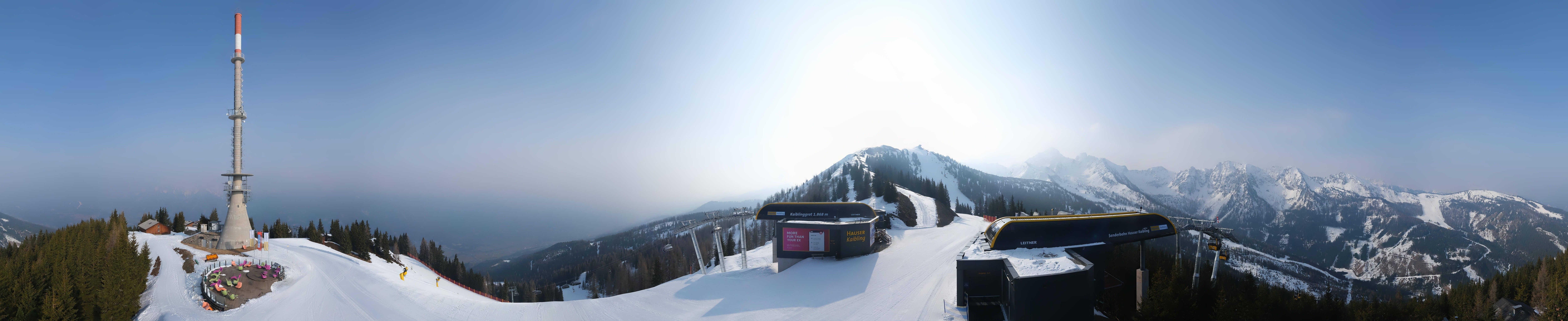 Archiv Foto Webcam Hauser Kaibling: Panorama Sendemast
