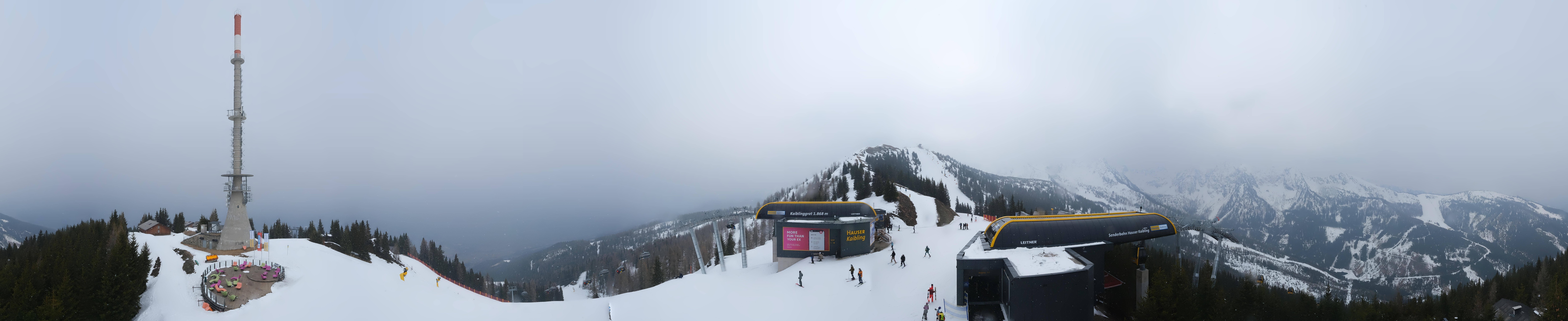 Archiv Foto Webcam Hauser Kaibling: Panorama Sendemast