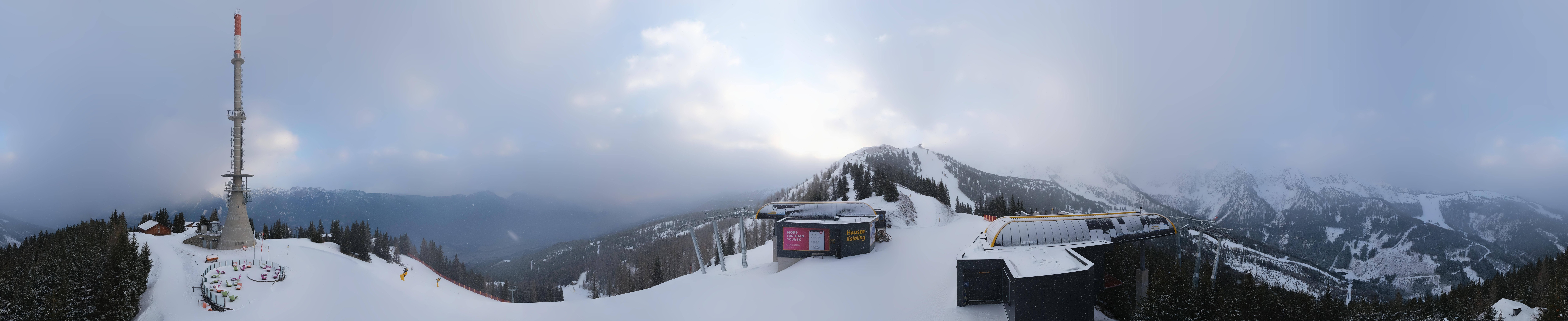 Archiv Foto Webcam Hauser Kaibling: Panorama Sendemast