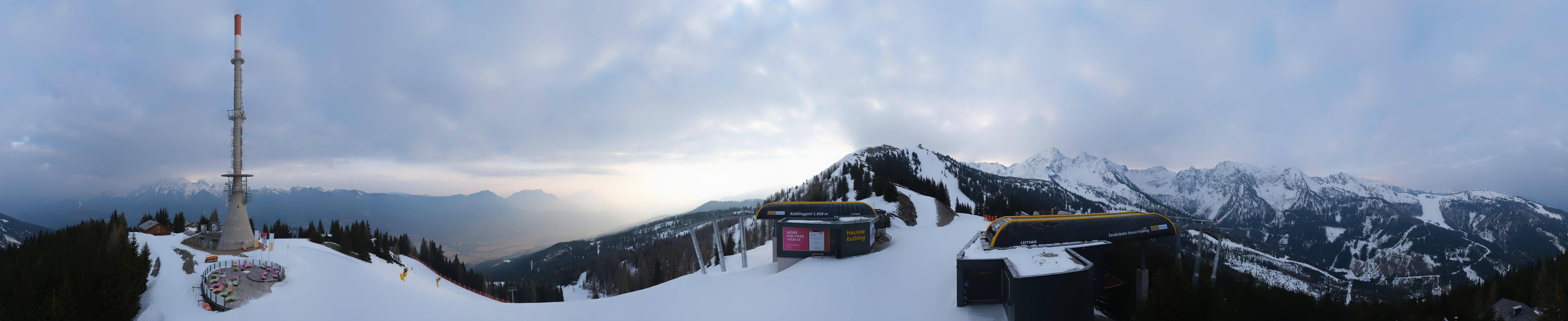 Archiv Foto Webcam Hauser Kaibling: Panorama Sendemast
