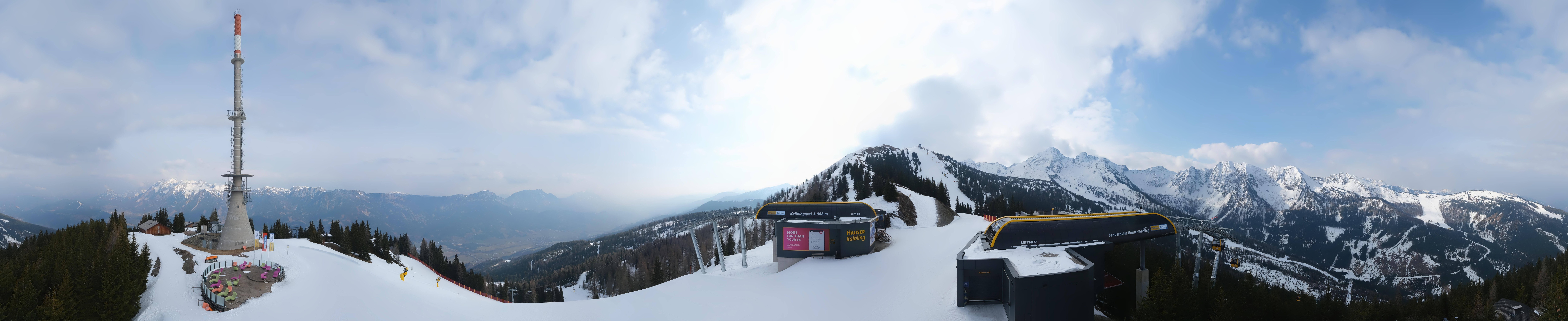 Archiv Foto Webcam Hauser Kaibling: Panorama Sendemast