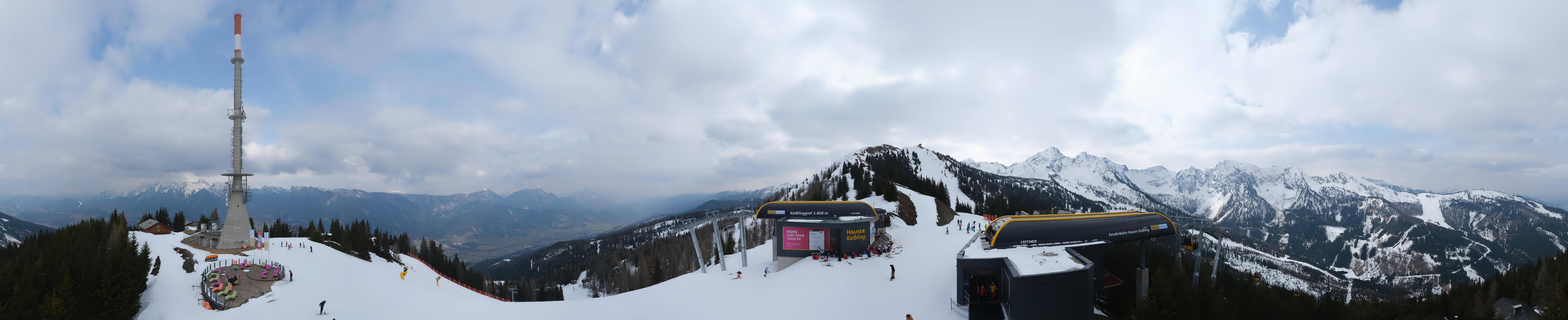 Archiv Foto Webcam Hauser Kaibling: Panorama Sendemast