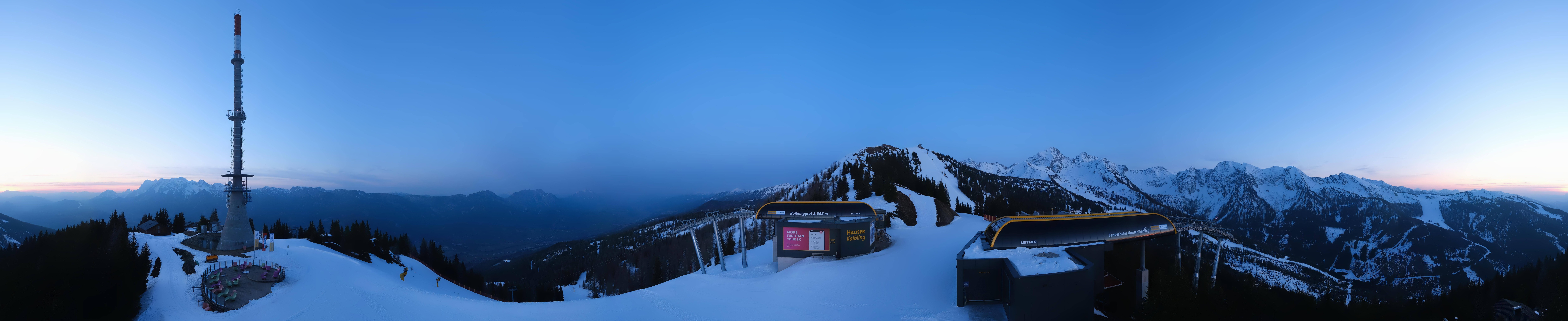 Archiv Foto Webcam Hauser Kaibling: Panorama Sendemast