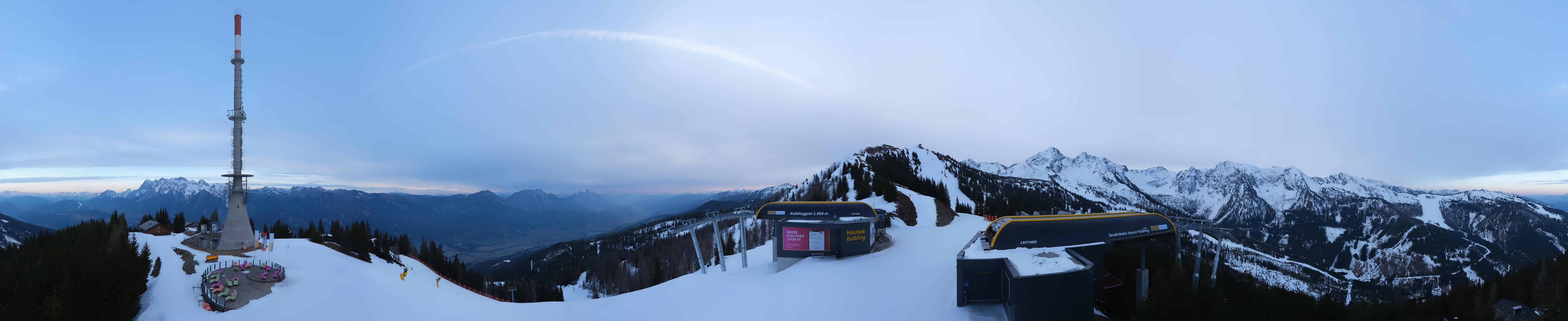 Archiv Foto Webcam Hauser Kaibling: Panorama Sendemast