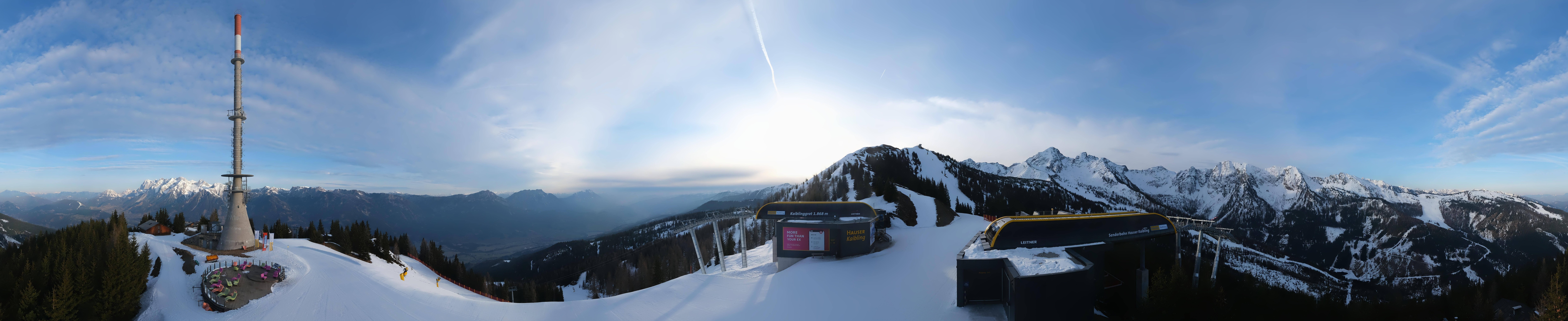Archiv Foto Webcam Hauser Kaibling: Panorama Sendemast