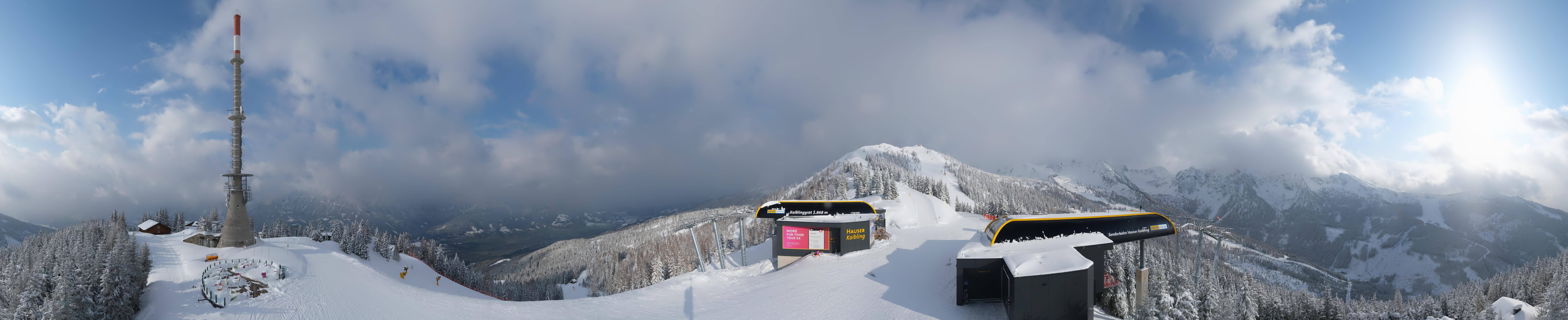 Archiv Foto Webcam Hauser Kaibling: Panorama Sendemast