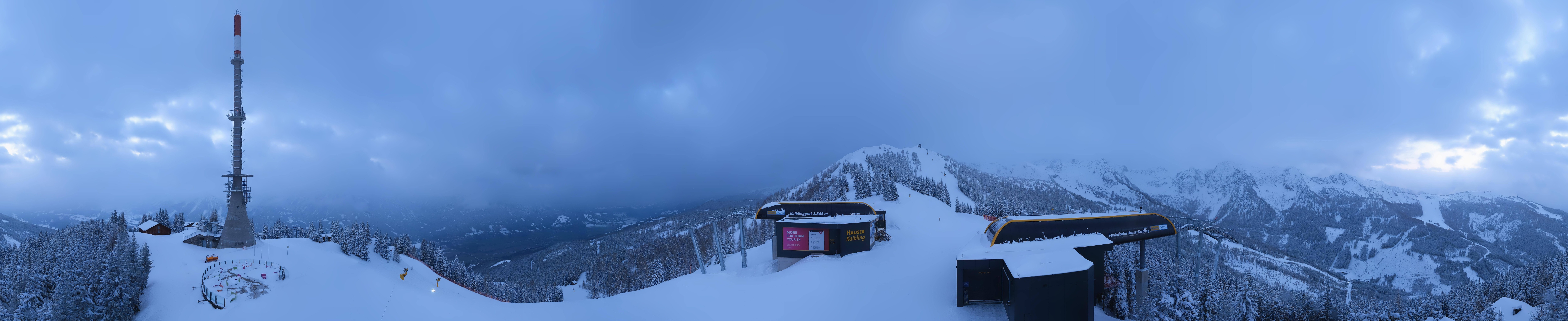 Archiv Foto Webcam Hauser Kaibling: Panorama Sendemast