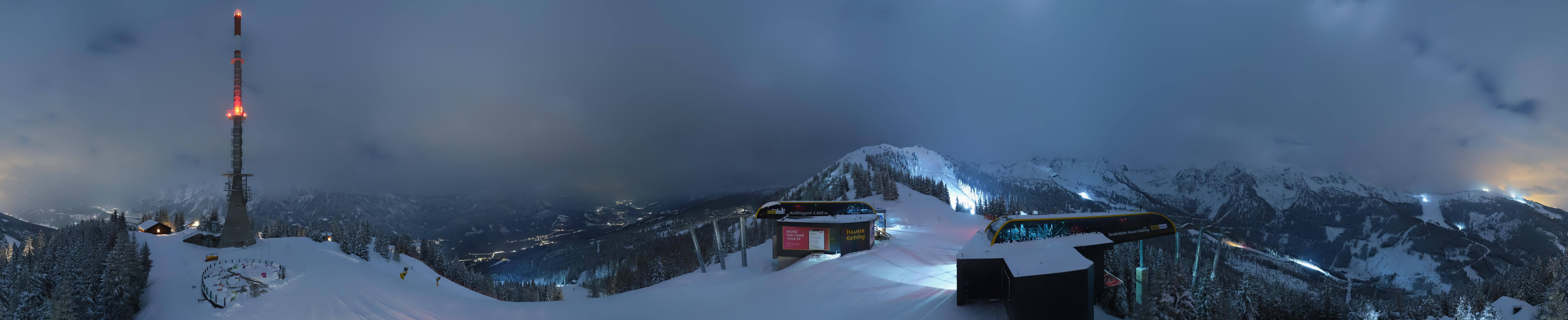 Archiv Foto Webcam Hauser Kaibling: Panorama Sendemast