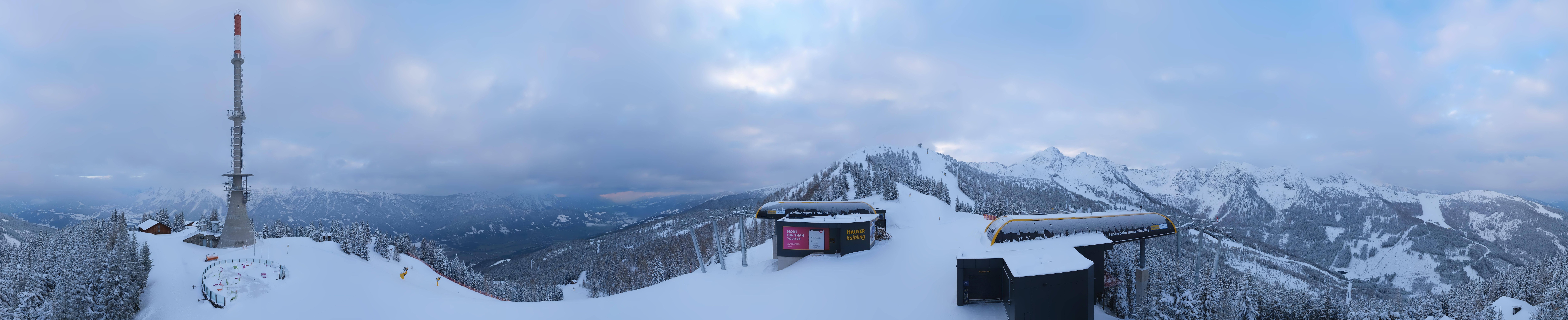 Archiv Foto Webcam Hauser Kaibling: Panorama Sendemast