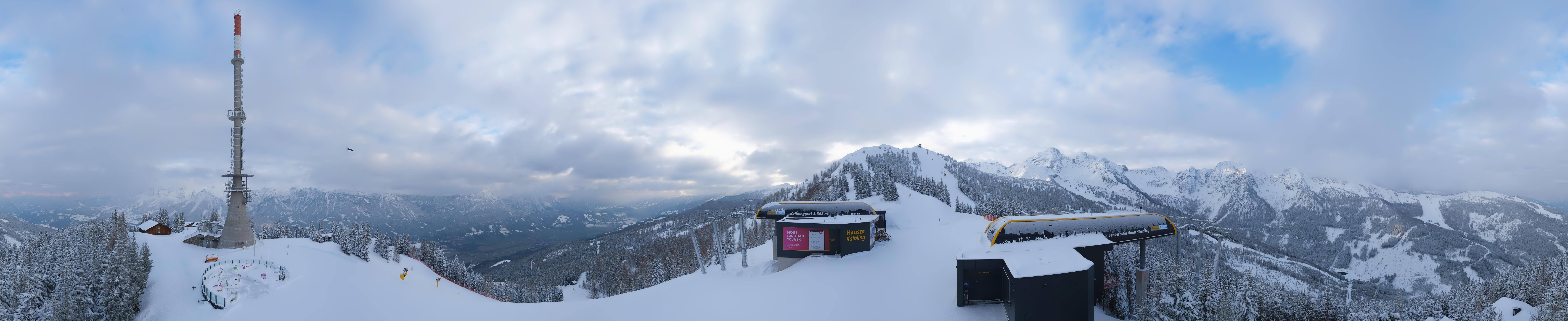 Archiv Foto Webcam Hauser Kaibling: Panorama Sendemast