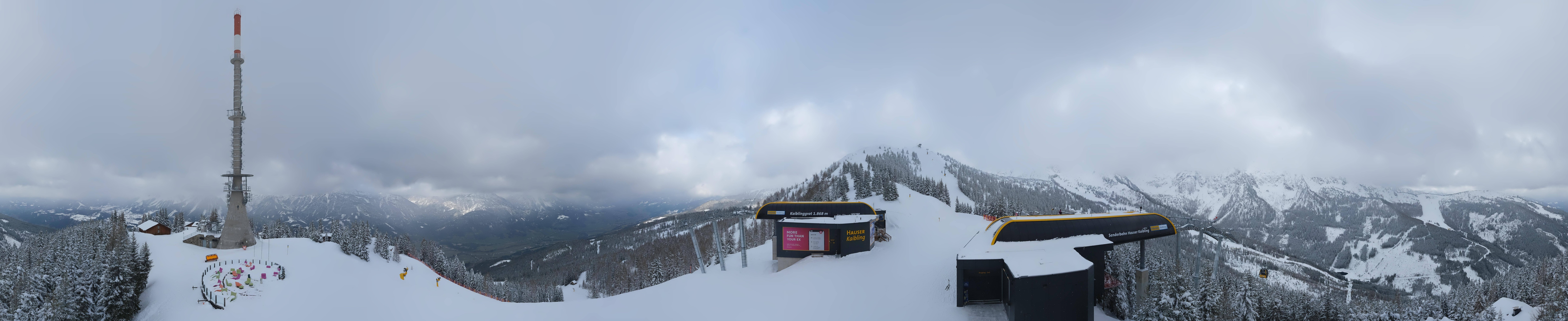 Archiv Foto Webcam Hauser Kaibling: Panorama Sendemast