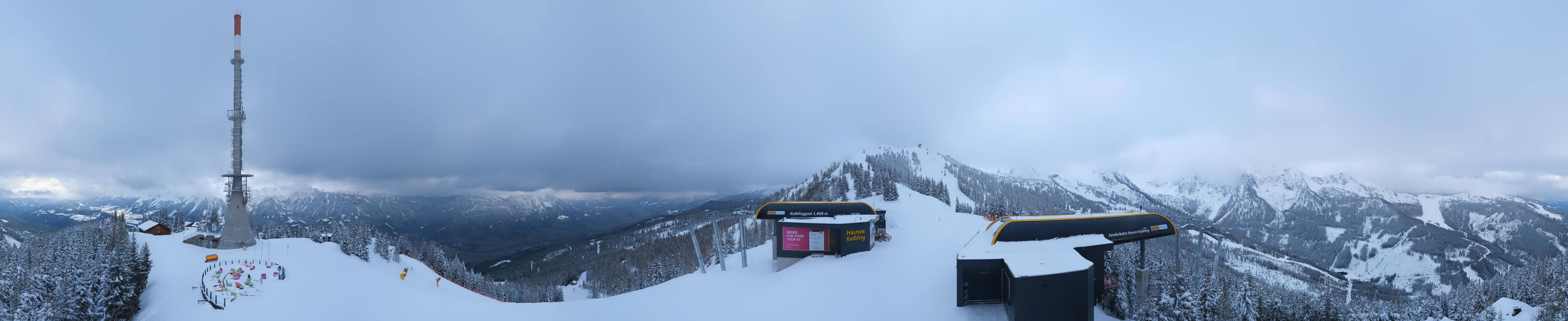 Archiv Foto Webcam Hauser Kaibling: Panorama Sendemast