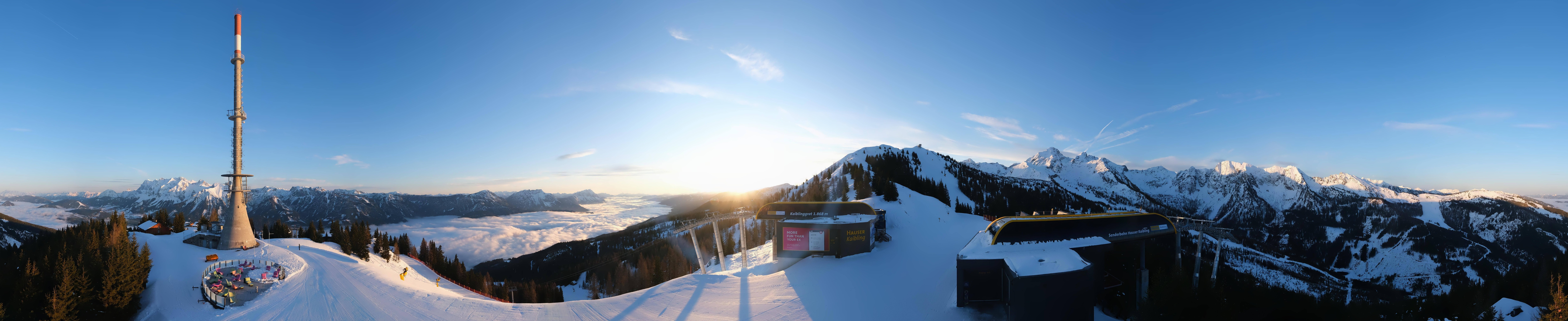 Archiv Foto Webcam Hauser Kaibling: Panorama Sendemast