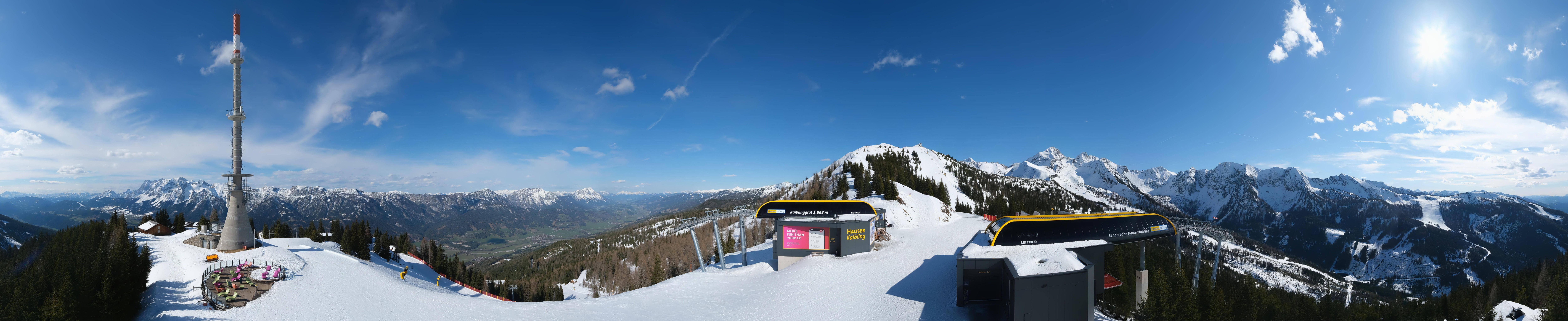 Archiv Foto Webcam Hauser Kaibling: Panorama Sendemast