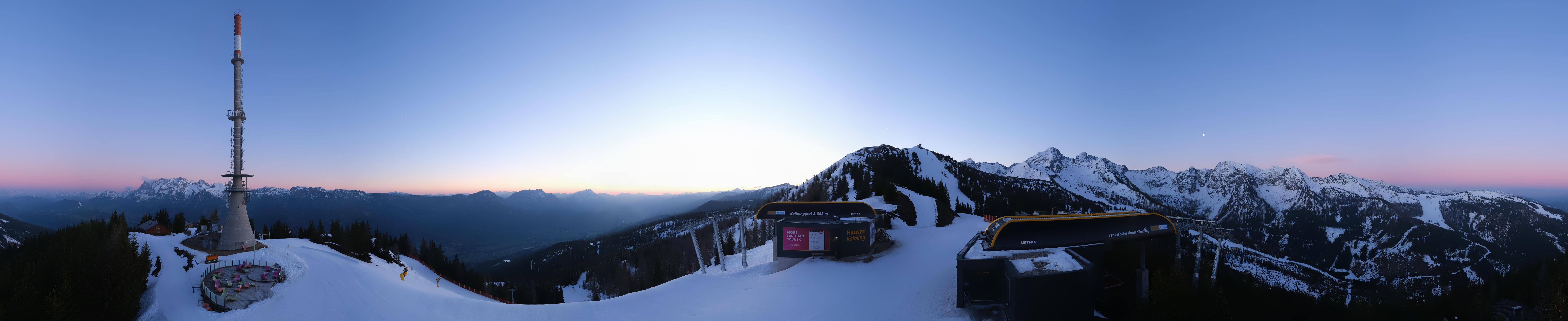 Archiv Foto Webcam Hauser Kaibling: Panorama Sendemast