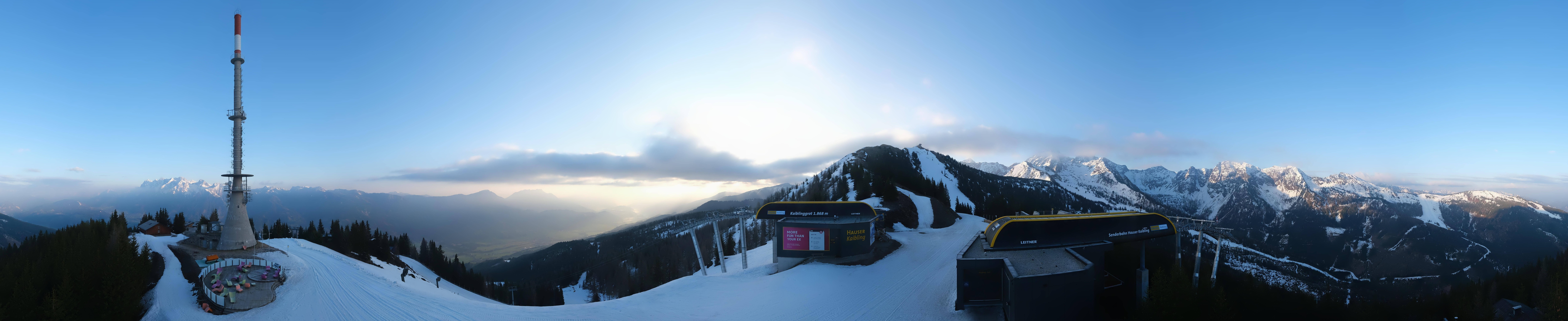 Archiv Foto Webcam Hauser Kaibling: Panorama Sendemast