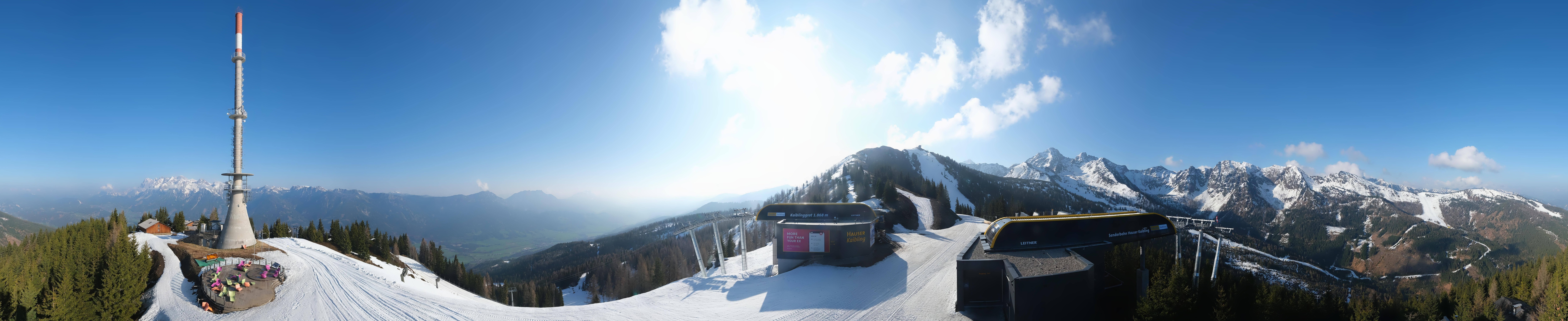 Archiv Foto Webcam Hauser Kaibling: Panorama Sendemast