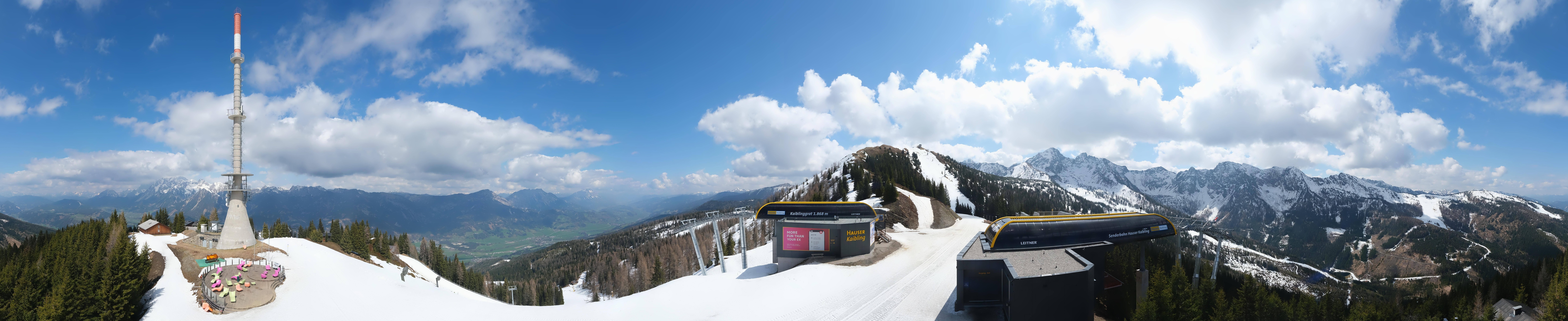 Archiv Foto Webcam Hauser Kaibling: Panorama Sendemast
