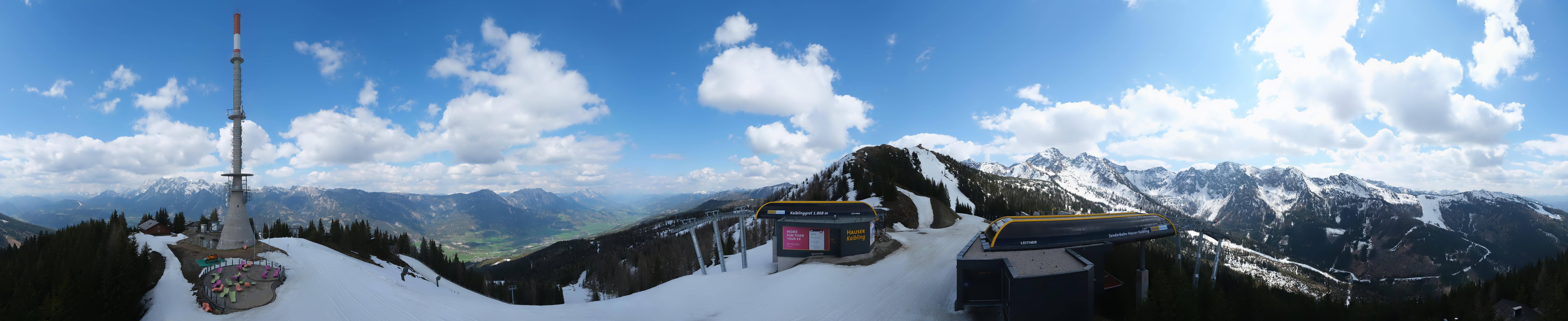 Archiv Foto Webcam Hauser Kaibling: Panorama Sendemast